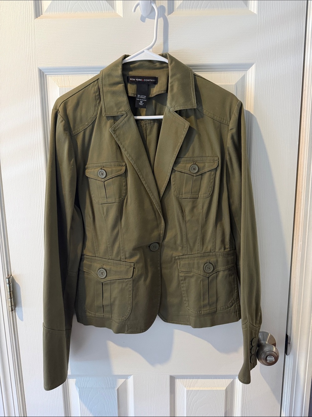 New York & Company Olive Green Utility Jacket